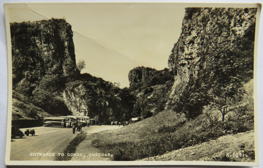 Vintage Postcard of Entrance To Gorge, Cheddar
