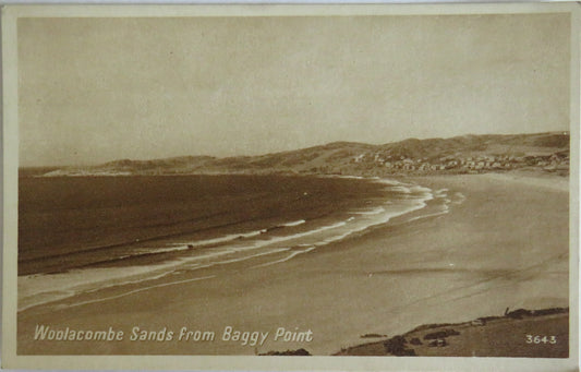 Vintage Postcard of Woolacombe Sands From Baggy Point