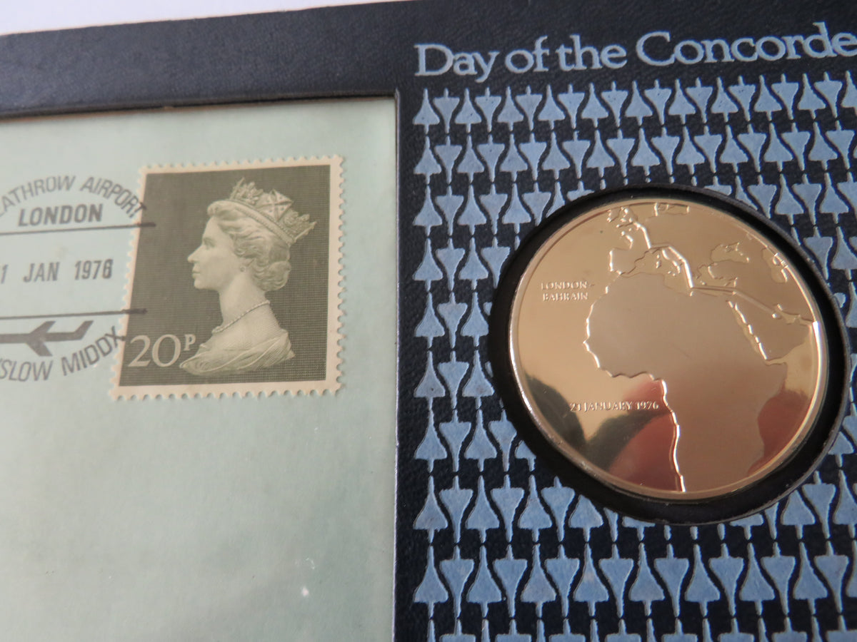 1976 Day of the Concorde London to Bahrain Silver Proof Commemorative Medal