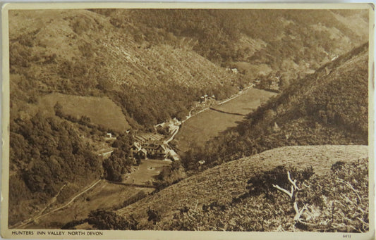 Vintage Postcard of Hunters Inn Valley, North Devon