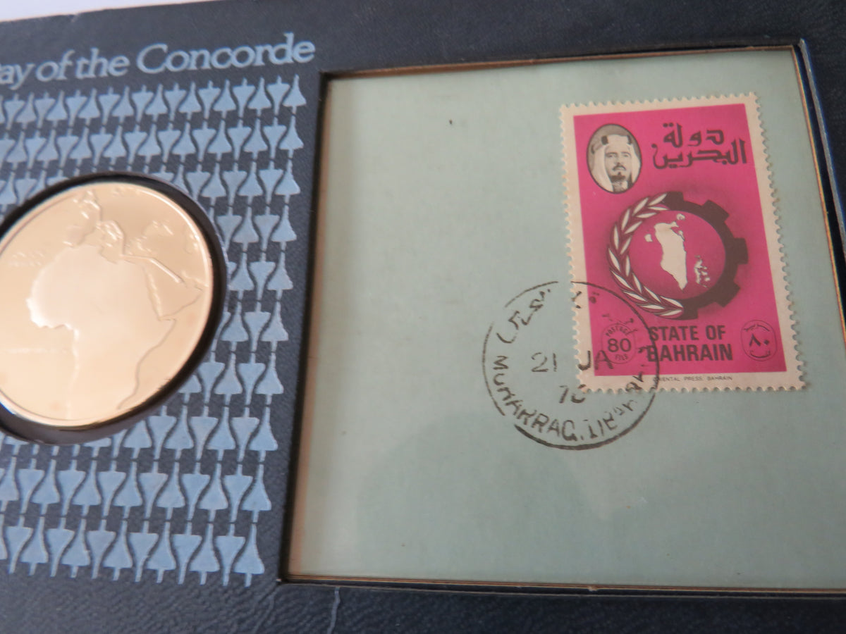 1976 Day of the Concorde London to Bahrain Silver Proof Commemorative Medal