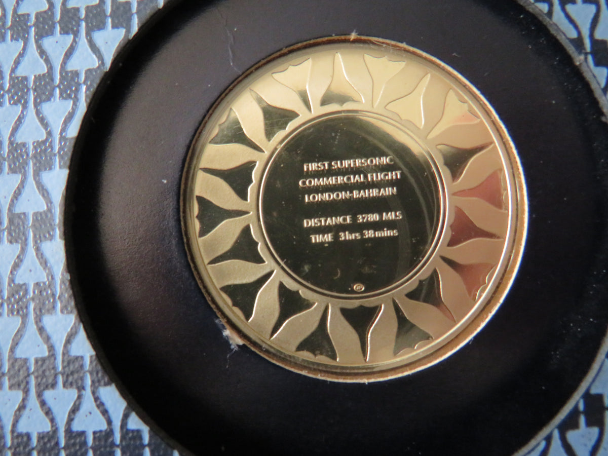 1976 Day of the Concorde London to Bahrain Silver Proof Commemorative Medal