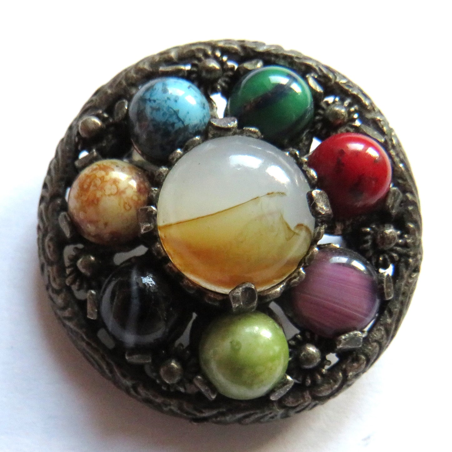 Vintage Scottish Agate Brooch By Miracle