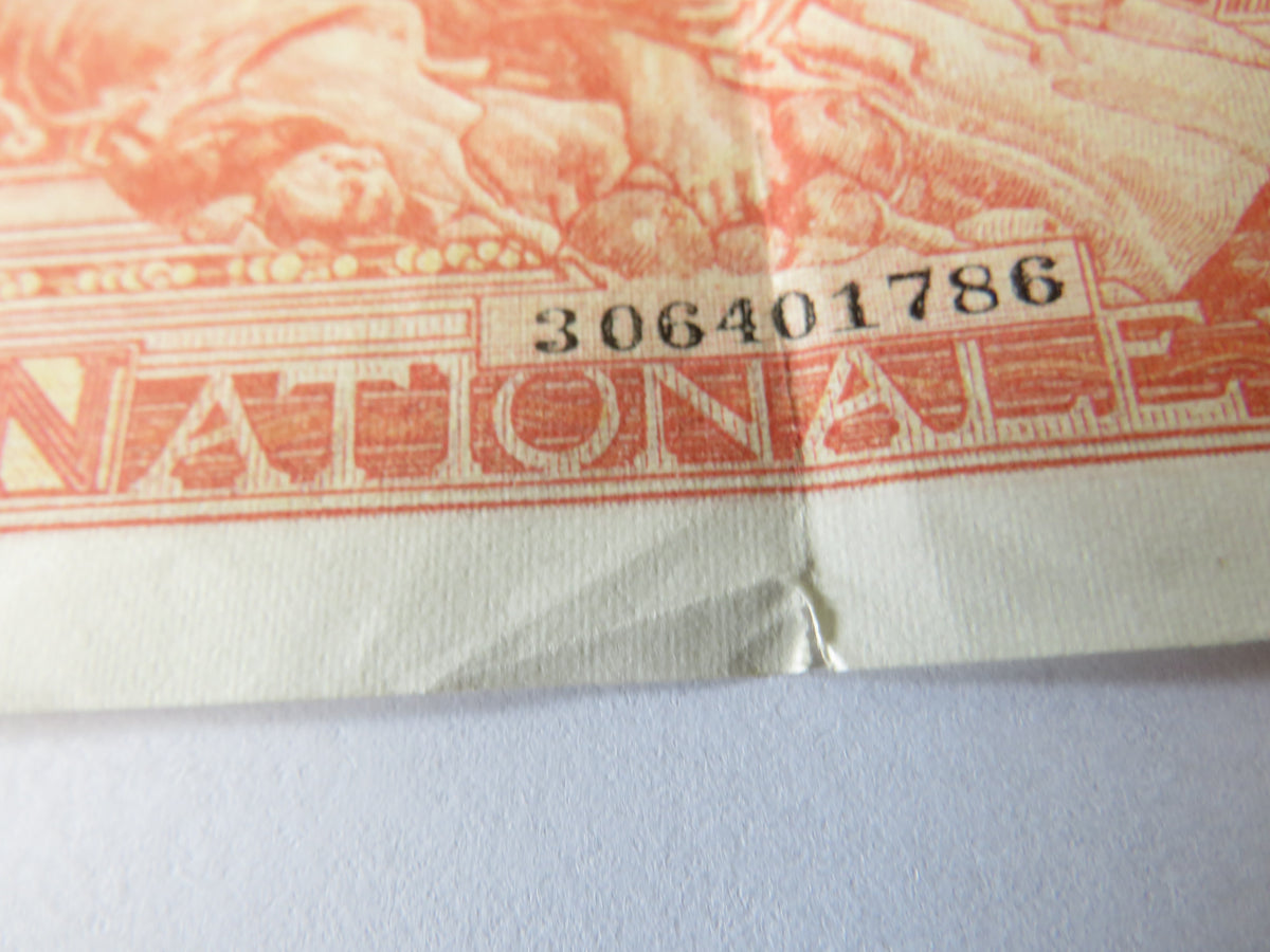 1944 Belgium 100 Francs Banknote