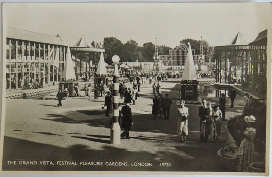 Vintage Postcard of The Grand Vista, Festival Pleasure Gardens, London