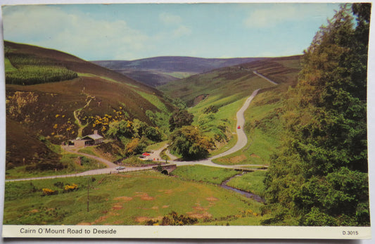 Vintage Postcard of Cairn O' Mount Road to Deeside