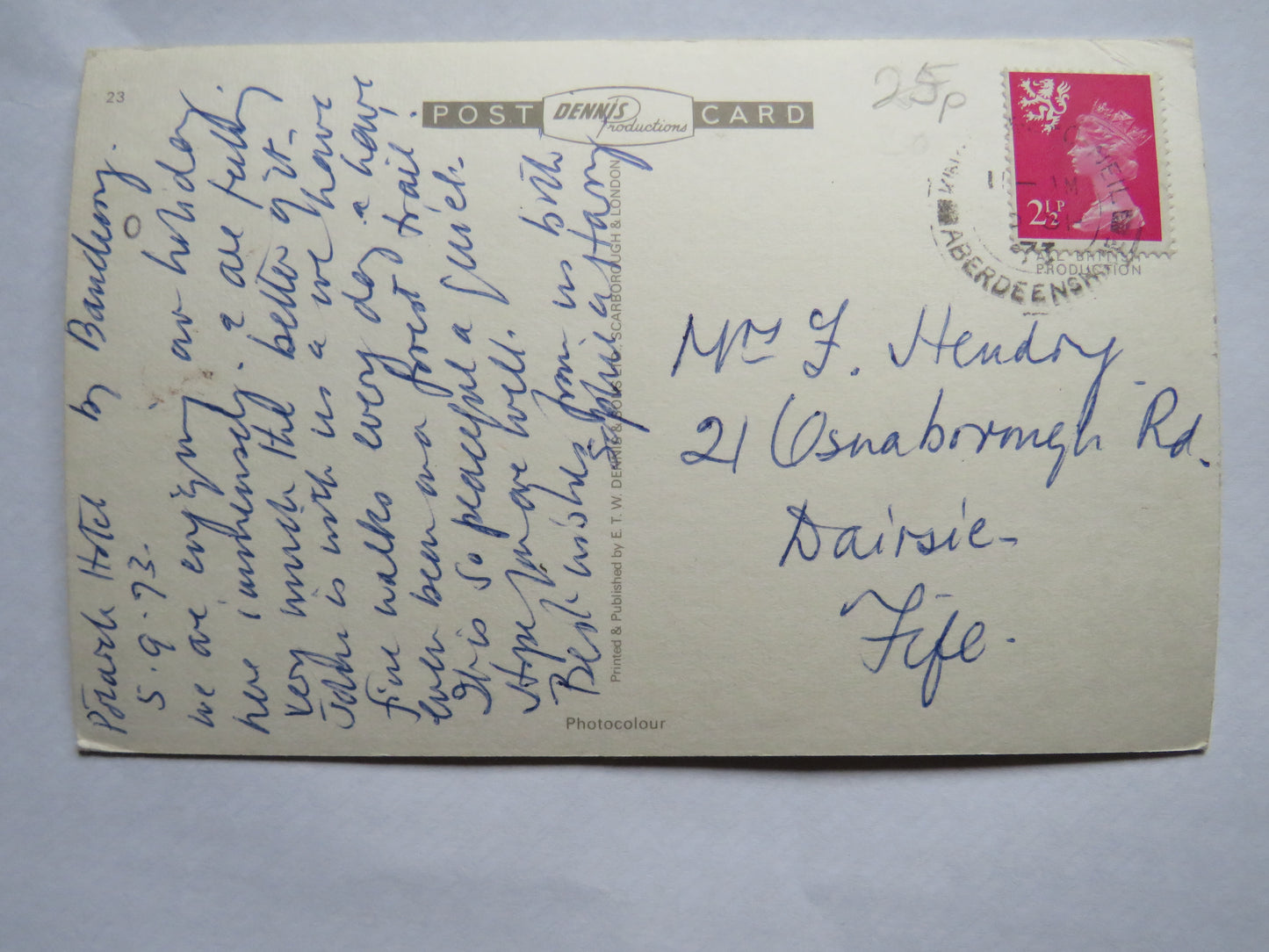 Vintage Postcard of Cairn O' Mount Road to Deeside