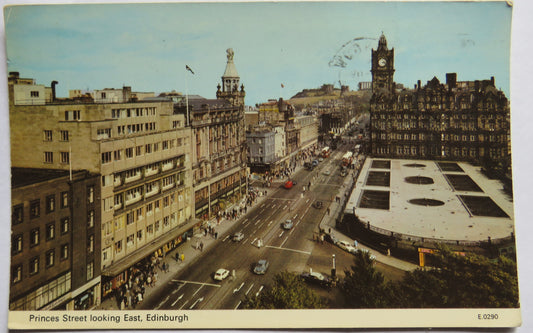 Vintage Postcard of Princes Street Looking East, Edinburgh