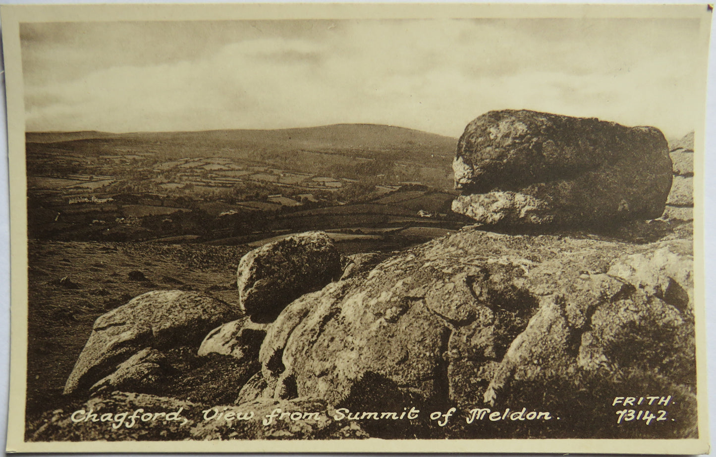 Vintage Postcard of Chagford, View from Summit of Meldon