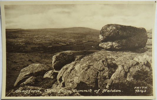 Vintage Postcard of Chagford, View from Summit of Meldon