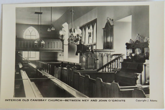 Vintage Postcard of Interior Old Canisbay Church Between Ney and John O'Groats