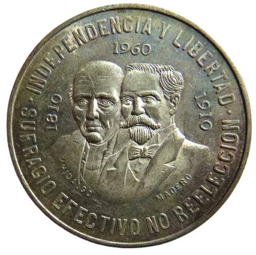 1960 Mexico Silver 10 Pesos Coin image 1