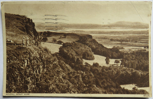 Vintage Postcard of Kendal, Scout Scar 1949