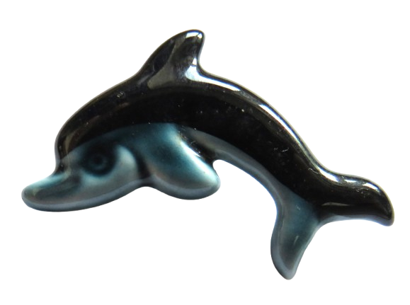 Ceramic Brooch In Shape of a Dolphin