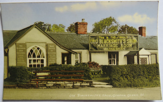 Vintage Postcard of Old Blacksmith's Shop, Gretna Green