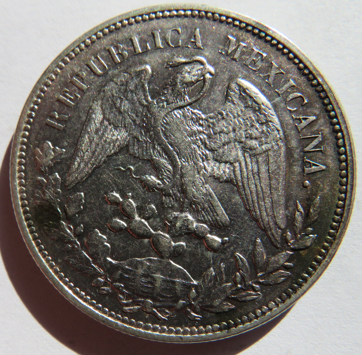 1908 Mexico Silver One Peso Coin