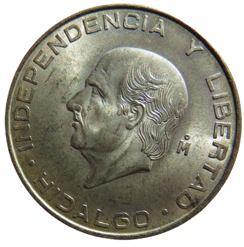 1956 Mexico Silver 5 Pesos Coin In High Grade image 1