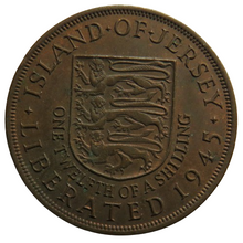 Load image into Gallery viewer, 1945 King George VI Island of Jersey 1/12th of a Shilling Coin
