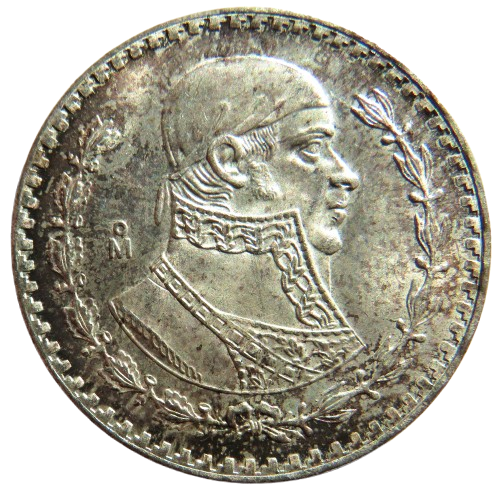 1961 Mexico Silver One Peso Coin In High Grade