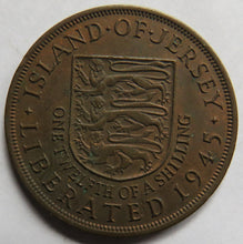 Load image into Gallery viewer, 1945 King George VI Island of Jersey 1/12th of a Shilling Coin
