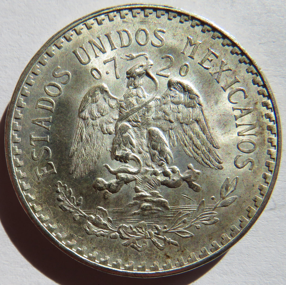1944 Mexico Silver One Peso Coin In High Grade