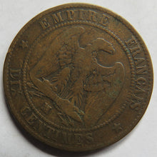 Load image into Gallery viewer, 1854-MA France Napoleon III 10 Centimes Coin
