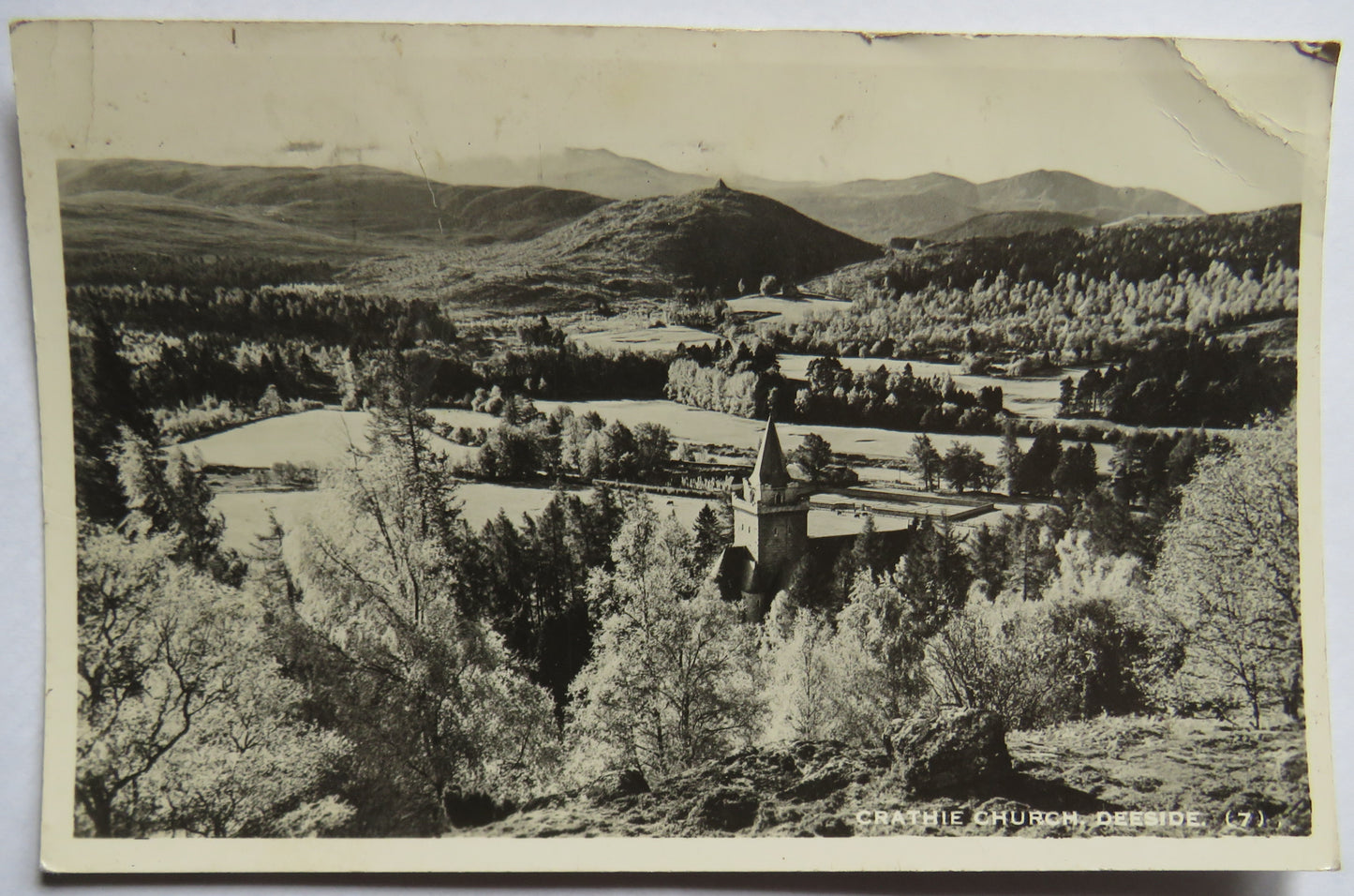 Vintage Postcard of Crathie Church, Deeside, 1960