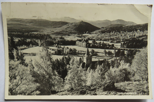 Vintage Postcard of Crathie Church, Deeside, 1960