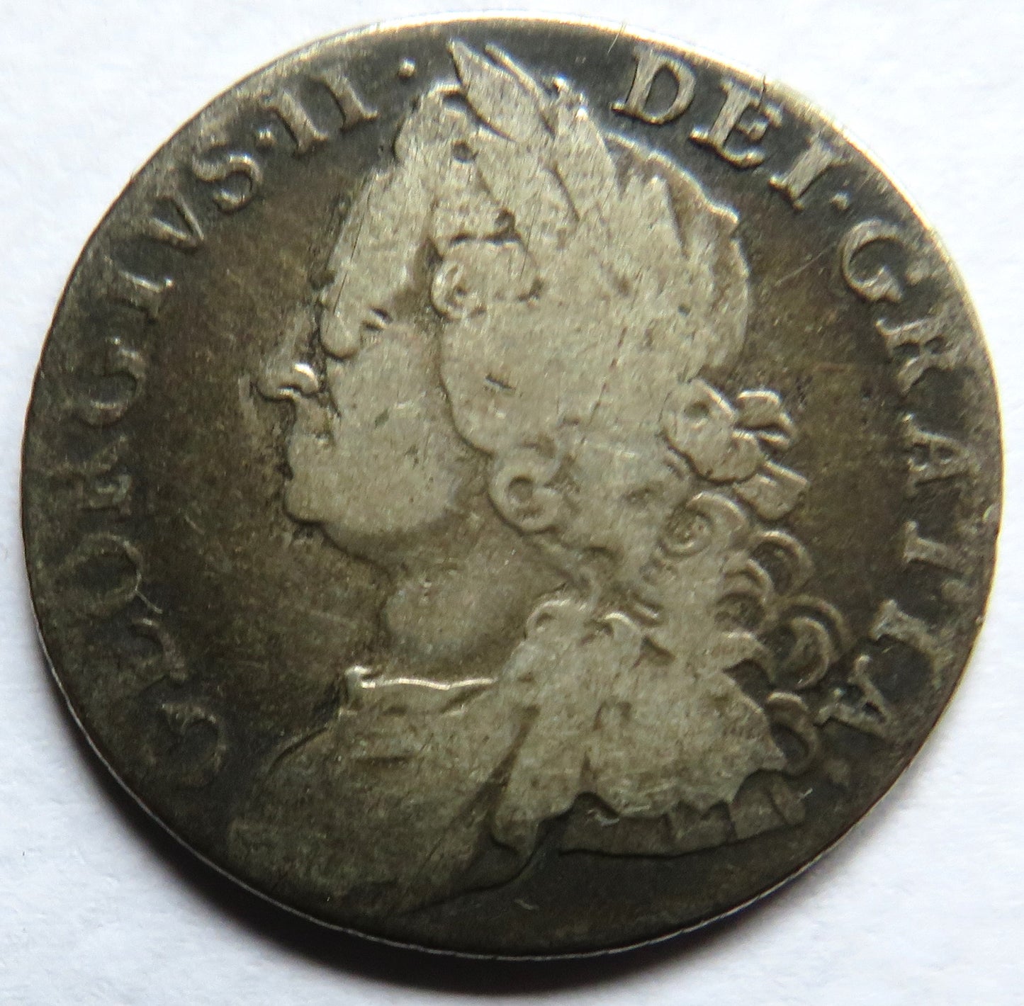 1758 King George II Silver Shilling Coin - Great Britain