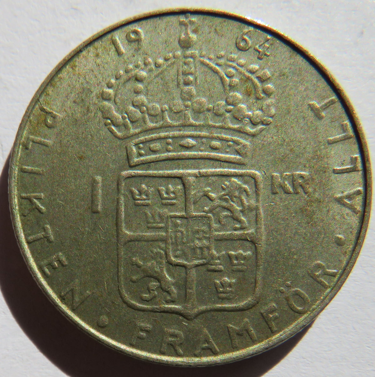 1964 Sweden Silver One Krona Coin