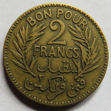 Load image into Gallery viewer, 1926 Tunisia 2 Francs Coin
