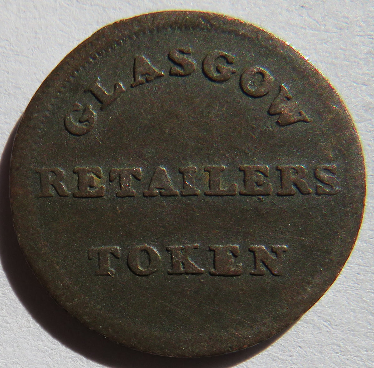 1830 Glasgow Retailers One Farthing Token
