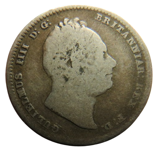 1836 King William IV Silver Shilling Coin - Great Britain