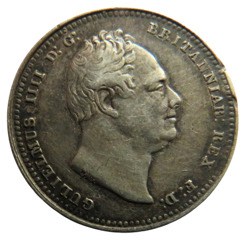 1834 King William IV Silver Shilling Coin - Great Britain