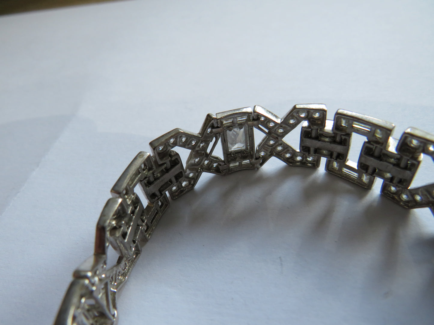 Ladies Sterling Silver & CZ Bracelet By Tova 925 DQCZ