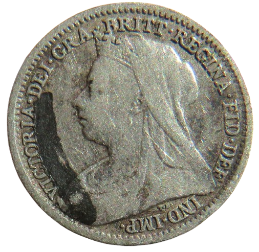 1898 Queen Victoria Silver Threepence Coin - Great Britain