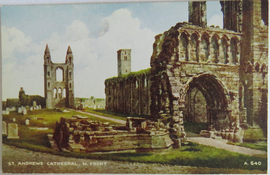 Vintage Postcard of St Andrews Cathedral, W Front