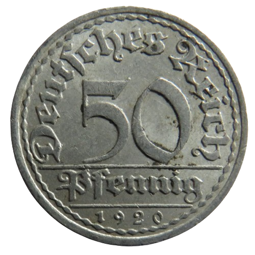 1920-A Germany - Weimar Republic 50 Pfennig Coin