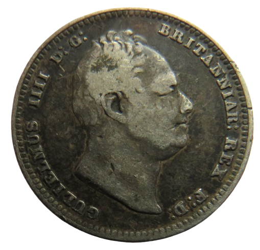 1834 King William IV Silver Shilling Coin - Great Britain
