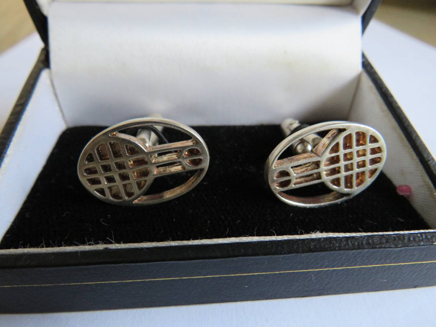 Pair of Sterling Silver Gents Cufflinks In The Style of Charles Rennie Mackintosh