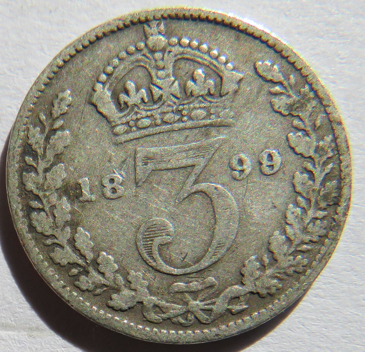 1899 Queen Victoria Silver Threepence Coin - Great Britain