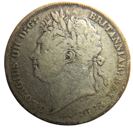 1823 King George IV Silver Shilling Coin - Great Britain