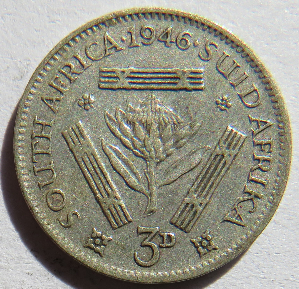 1946 King George VI South Africa Threepence Coin