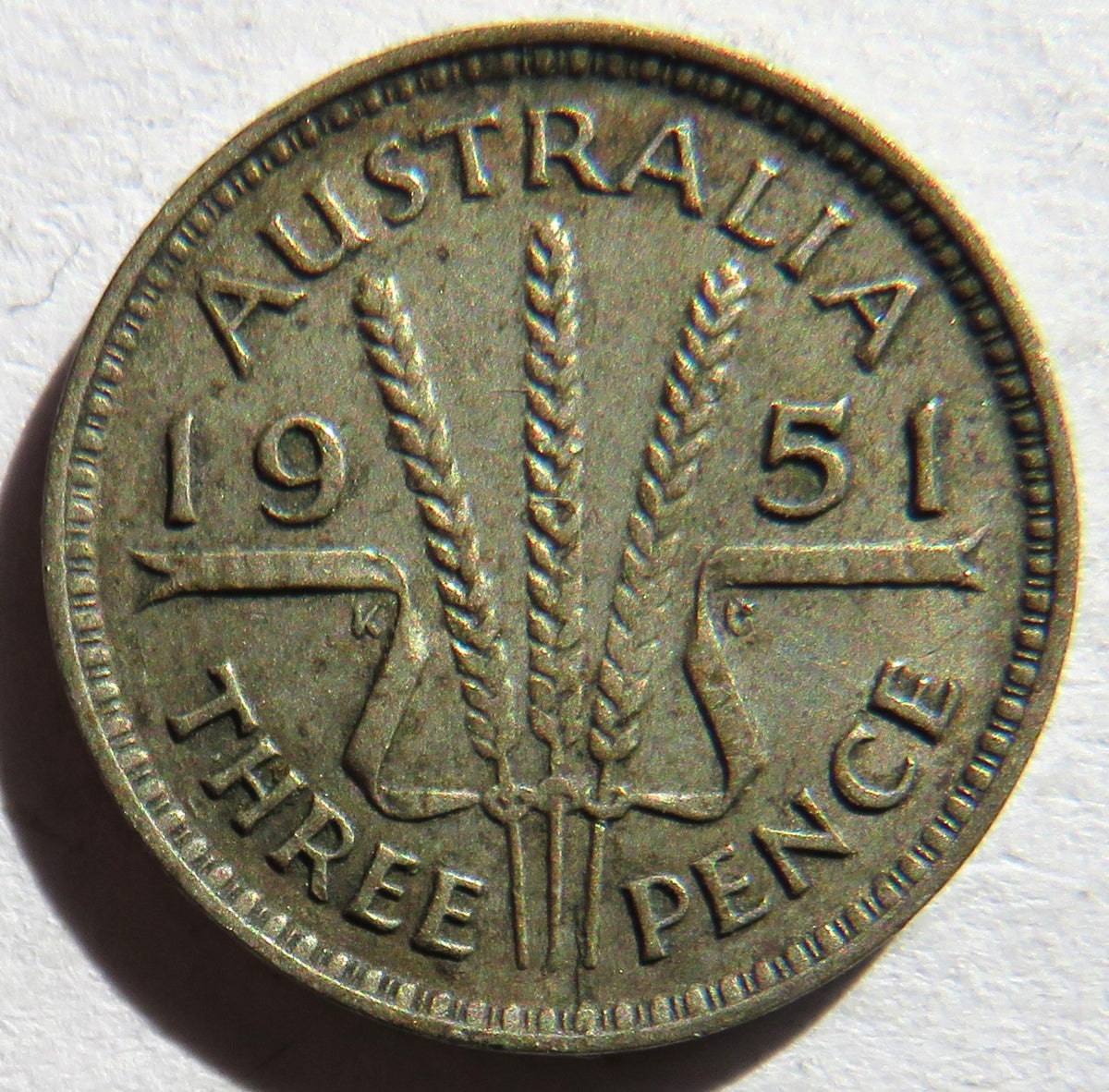 1951 King George VI Australia Silver Threepence Coin