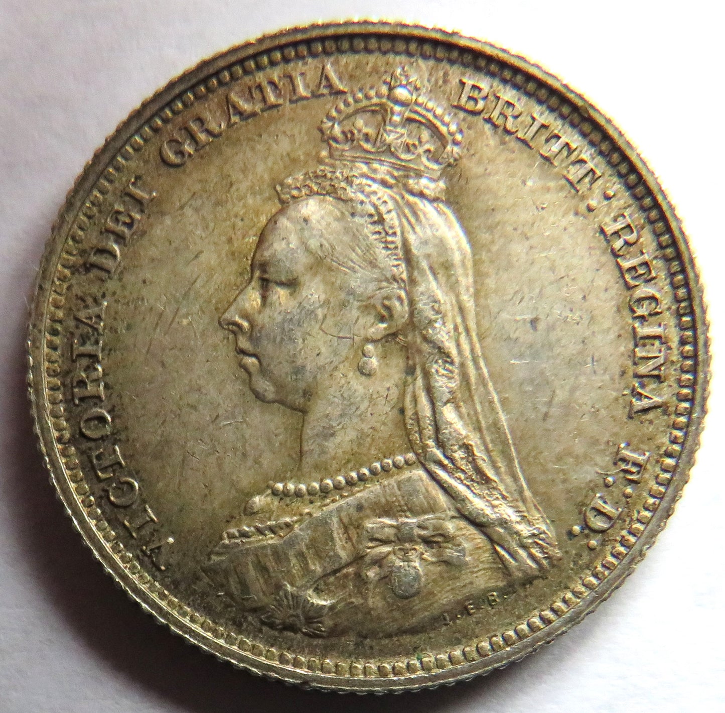 1887 Queen Victoria Jubilee Head Silver Shilling Coin - Great Britain