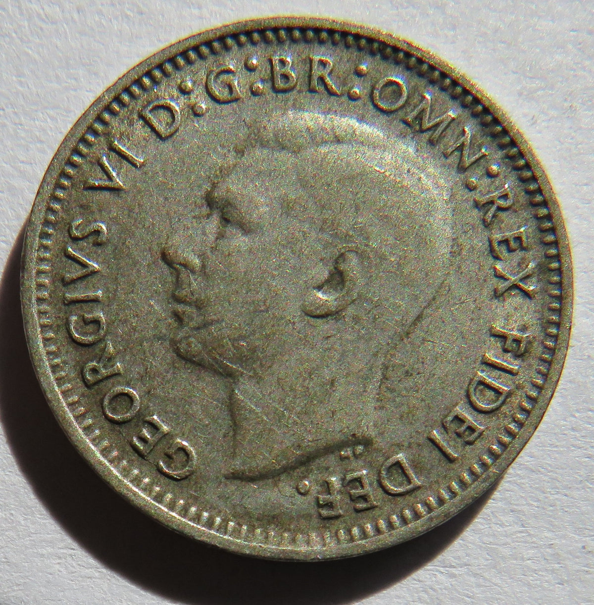 1951 King George VI Australia Silver Threepence Coin