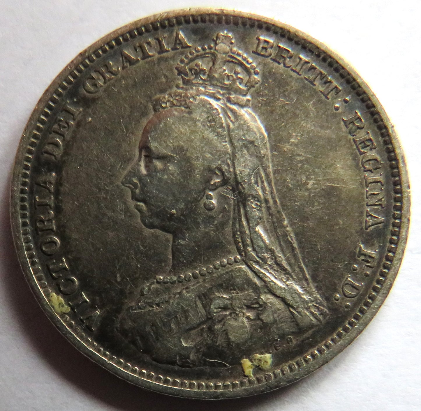 1887 Queen Victoria Jubilee Head Silver Shilling Coin - Great Britain