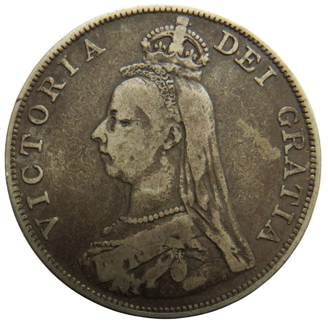 1889 Queen Victoria Jubilee Head Silver Double Florin Coin