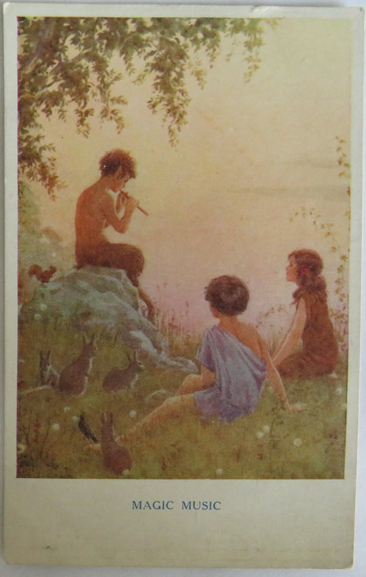 Vintage Postcard Of "Magic Music" The Magic of Childhood