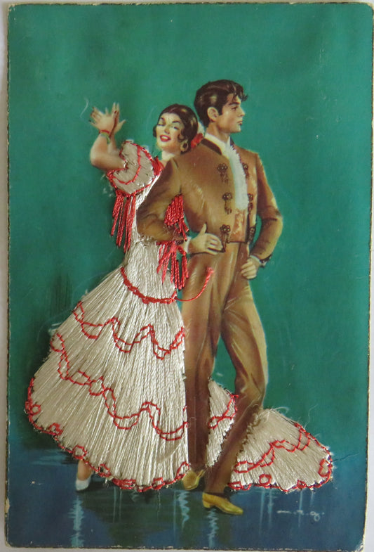 Vintage Postcard Of Spanish Flamenco Dancers